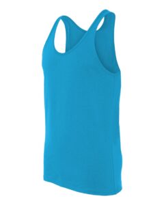 BELLA + CANVAS 3480CVC Unisex Heather CVC Tank – Neon Blue (side)