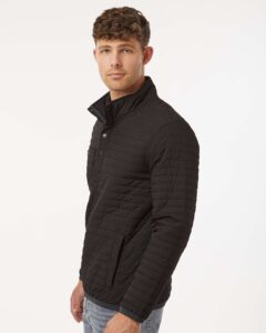 DRI DUCK 5303 Men’s Keystone Quilted Pullover – Black (on model side)
