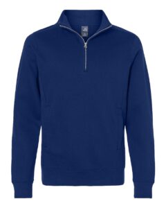 J. America 8717 Unisex Heavyweight Fleece Quarter-Zip Sweatshirt – True Navy