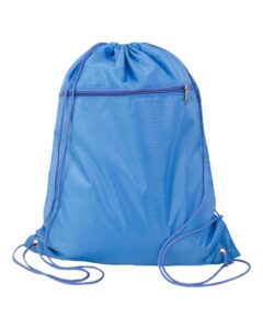 Q-Tees Q135200 Polyester Drawstring Backpack – Carolina Blue