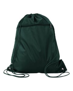 Q-Tees Q135200 Polyester Drawstring Backpack – Forest Green
