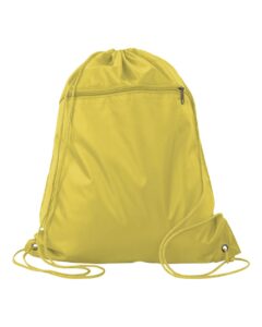 Q-Tees Q135200 Polyester Drawstring Backpack – Gold