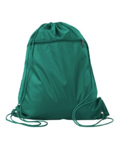 Q-Tees Q135200 Polyester Drawstring Backpack – Kelly Green