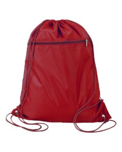 Q-Tees Q135200 Polyester Drawstring Backpack – Maroon