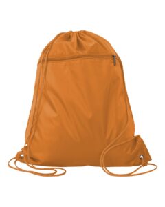 Q-Tees Q135200 Polyester Drawstring Backpack – Orange