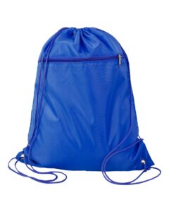 Q-Tees Q135200 Polyester Drawstring Backpack – Royal