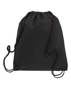 Q-Tees Q1235 Non-Woven Drawstring Bag – Black (back)