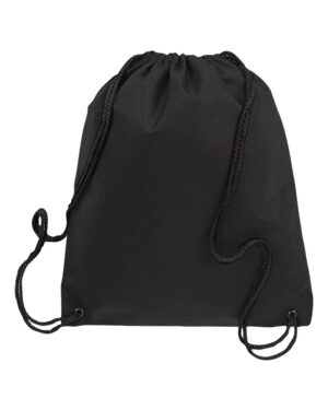 Q-Tees Q1235 Non-Woven Drawstring Bag – Black