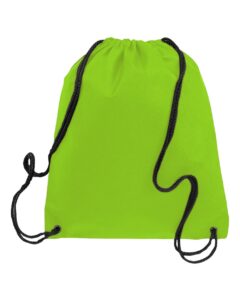 Q-Tees Q1235 Non-Woven Drawstring Bag – Lime Green (back)