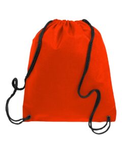 Q-Tees Q1235 Non-Woven Drawstring Bag – Orange (back)