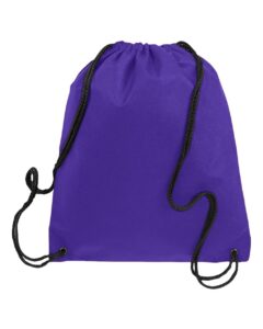 Q-Tees Q1235 Non-Woven Drawstring Bag – Purple (back)