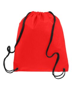 Q-Tees Q1235 Non-Woven Drawstring Bag – Red (back)
