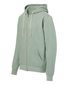 MV Sport 2349 Unisex Retro Heather Full-Zip Hooded Sweatshirt – Greenstone (side)