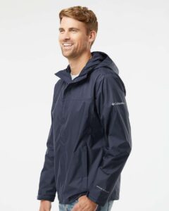 Columbia 212480 Men’s Watertight™ II Rain Jacket – Collegiate Navy (on model side)
