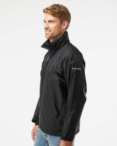Columbia 212476 Men’s Glennaker Lake™ II Rain Jacket – Black (on model side)