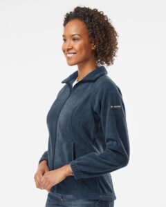Columbia 212470 Women’s Benton Springs™ Fleece Full-Zip Jacket – Columbia Navy (on model side)