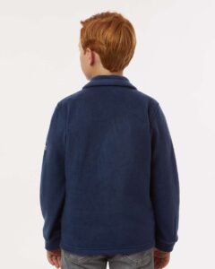 Columbia 212479 Youth Steens Mountain™ II Fleece Full-Zip Jacket – Collegiate Navy (on model back)