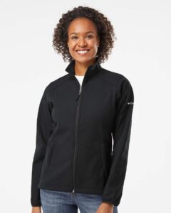Columbia 212493 Women’s Kruser Ridge™ Soft Shell Jacket – Black (on model)