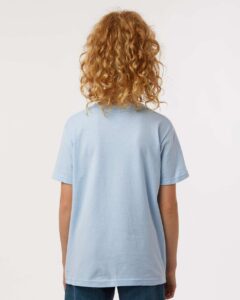 Tultex 235 Youth Fine Jersey T-Shirt – Baby Blue (on model back)