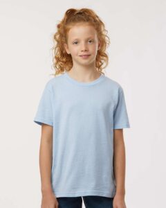 Tultex 235 Youth Fine Jersey T-Shirt – Baby Blue (on model)