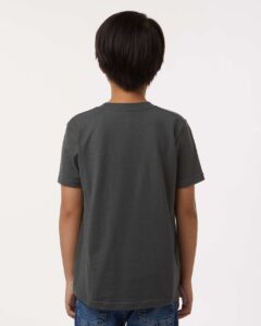 Tultex 235 Youth Fine Jersey T-Shirt – Charcoal (on model back)