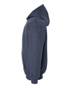 Tultex 320Y Youth Hooded Sweatshirt – Heather Denim (side)