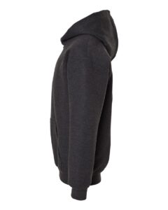 Tultex 320Y Youth Hooded Sweatshirt – Heather Graphite (side)
