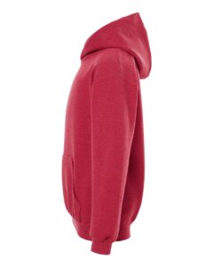Tultex 320Y Youth Hooded Sweatshirt – Heather Red (side)