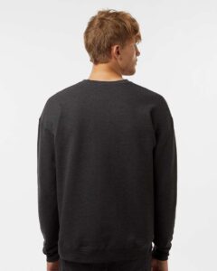 Tultex 340 Unisex Fleece Crewneck Sweatshirt – Heather Graphite (on model back)