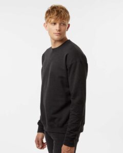 Tultex 340 Unisex Fleece Crewneck Sweatshirt – Heather Graphite (on model side)