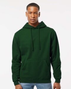 Tultex 320 Unisex Fleece Hooded Sweatshirt – Forest (on model)