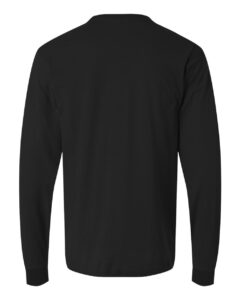 Tultex 202LS Unisex Fine Jersey Long Sleeve T-Shirt – Black (back)