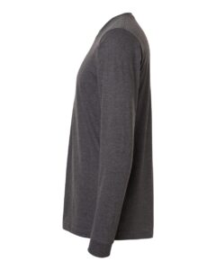 Tultex 202LS Unisex Fine Jersey Long Sleeve T-Shirt – Heather Charcoal (side)