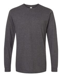 Tultex 202LS Unisex Fine Jersey Long Sleeve T-Shirt – Heather Charcoal