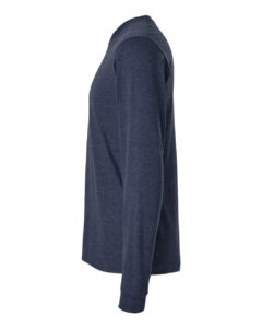 Tultex 202LS Unisex Fine Jersey Long Sleeve T-Shirt – Heather Denim (side)
