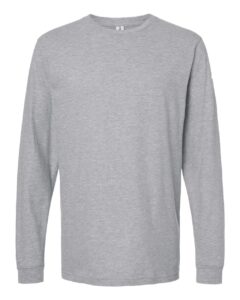 Tultex 202LS Unisex Fine Jersey Long Sleeve T-Shirt – Heather Grey