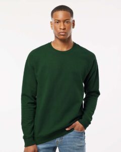 Tultex 340 Unisex Fleece Crewneck Sweatshirt – Forest (on model)