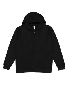 LAT 6927 Unisex Full-Zip Hoodie Sweatshirt – Black