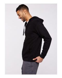 LAT 6927 Unisex Full-Zip Hoodie Sweatshirt – Black (on model side)