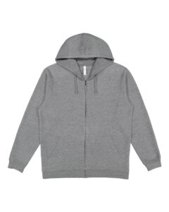 LAT 6927 Unisex Full-Zip Hoodie Sweatshirt – Granite Heather
