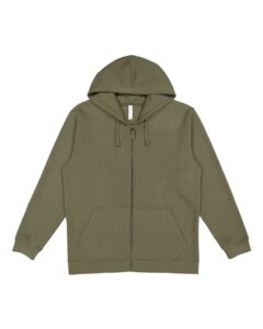 LAT 6927 Unisex Full-Zip Hoodie Sweatshirt – Military Green