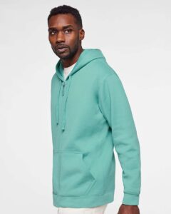 LAT 6927 Unisex Full-Zip Hoodie Sweatshirt – Saltwater (on model side)