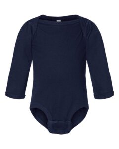 Rabbit Skins 4421 Infant Fine Jersey Long Sleeve Bodysuit – Navy