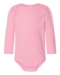 Rabbit Skins 4421 Infant Fine Jersey Long Sleeve Bodysuit – Pink