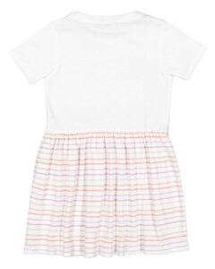 Rabbit Skins 5330 Infant Fine Jersey Dress – White/ Lilac Stripe (back)