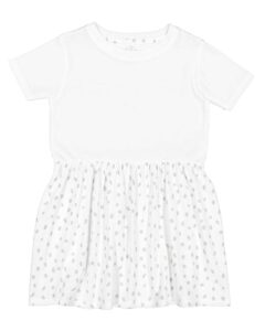 Rabbit Skins 5330 Infant Fine Jersey Dress – White/ White Spot