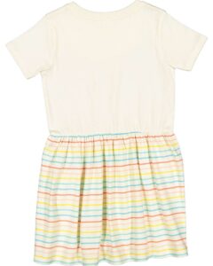 Rabbit Skins 5333 Toddler Fine Jersey Dress – Natural/ Sunkissed Stripe (back)