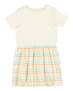 Rabbit Skins 5333 Toddler Fine Jersey Dress – Natural/ Sunkissed Stripe