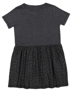 Rabbit Skins 5333 Toddler Fine Jersey Dress – Vintage Smoke/ Black Leopard (back)