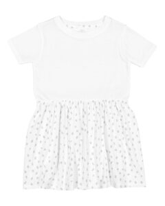 Rabbit Skins 5333 Toddler Fine Jersey Dress – White/ White Spot